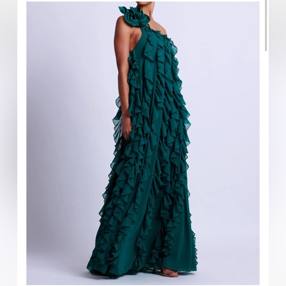 PatBO Dresses & Skirts - Last time ✨ PatBo Rosette one Shoulder Ruffle Gown
